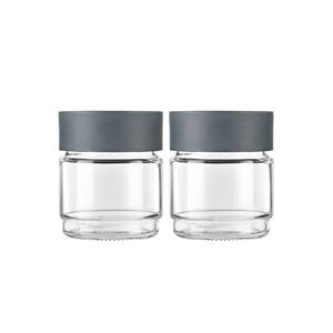 CELLO Modustack Glassy Storage Jar, Set of 2, 500 ml, Maroon